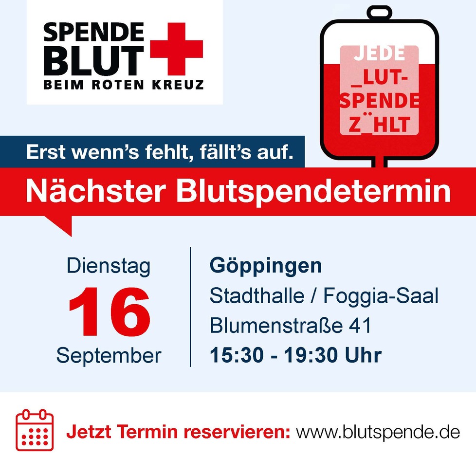 Blutspende | 16.09.2025 15:30 Uhr